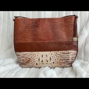 Brahmin Large Leather Asher Tote Tri Color.
